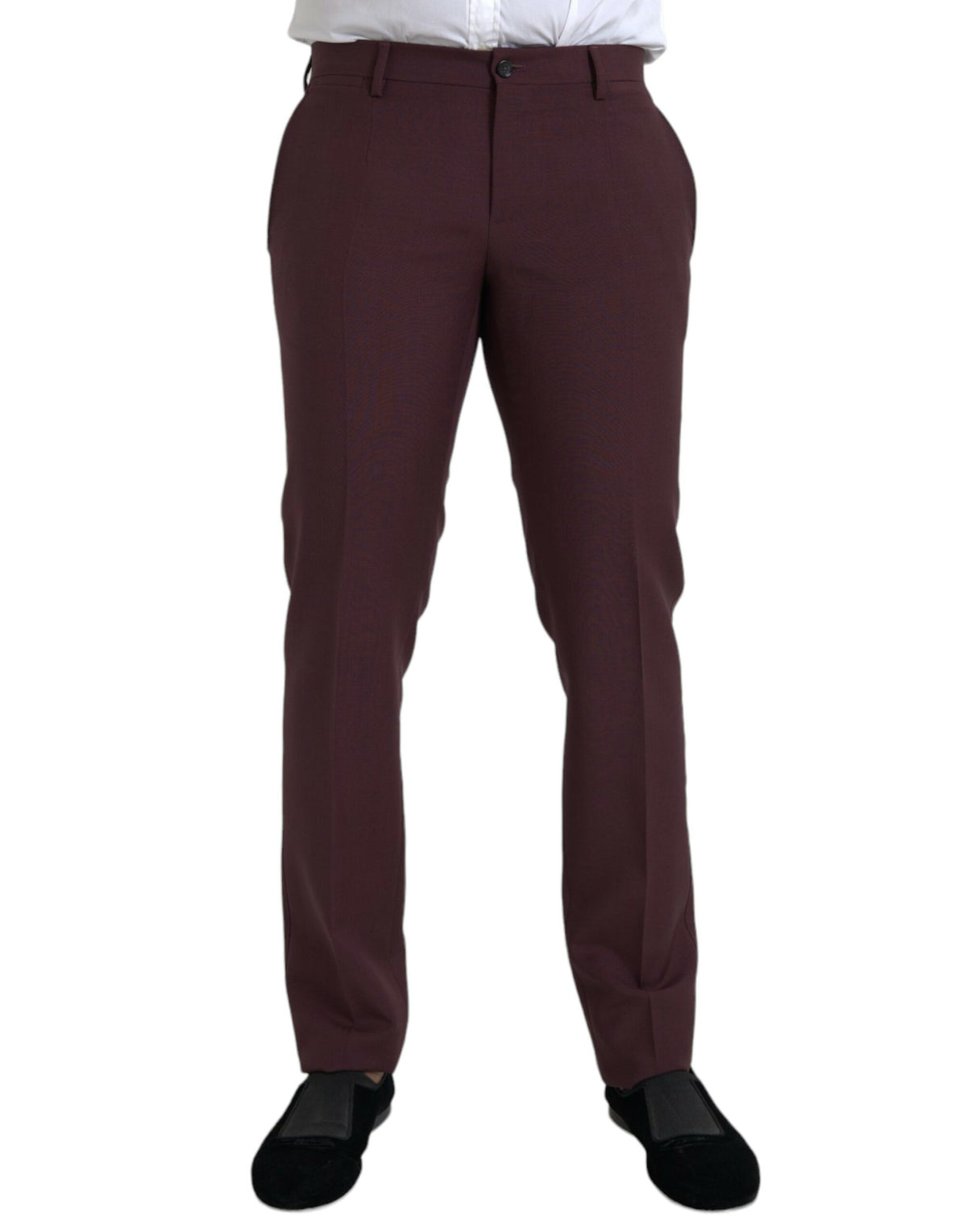 Pantalon tailleur slim en laine marron pour homme de Dolce &amp; Gabbana