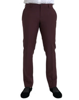 Pantalon tailleur slim en laine marron pour homme de Dolce &amp; Gabbana