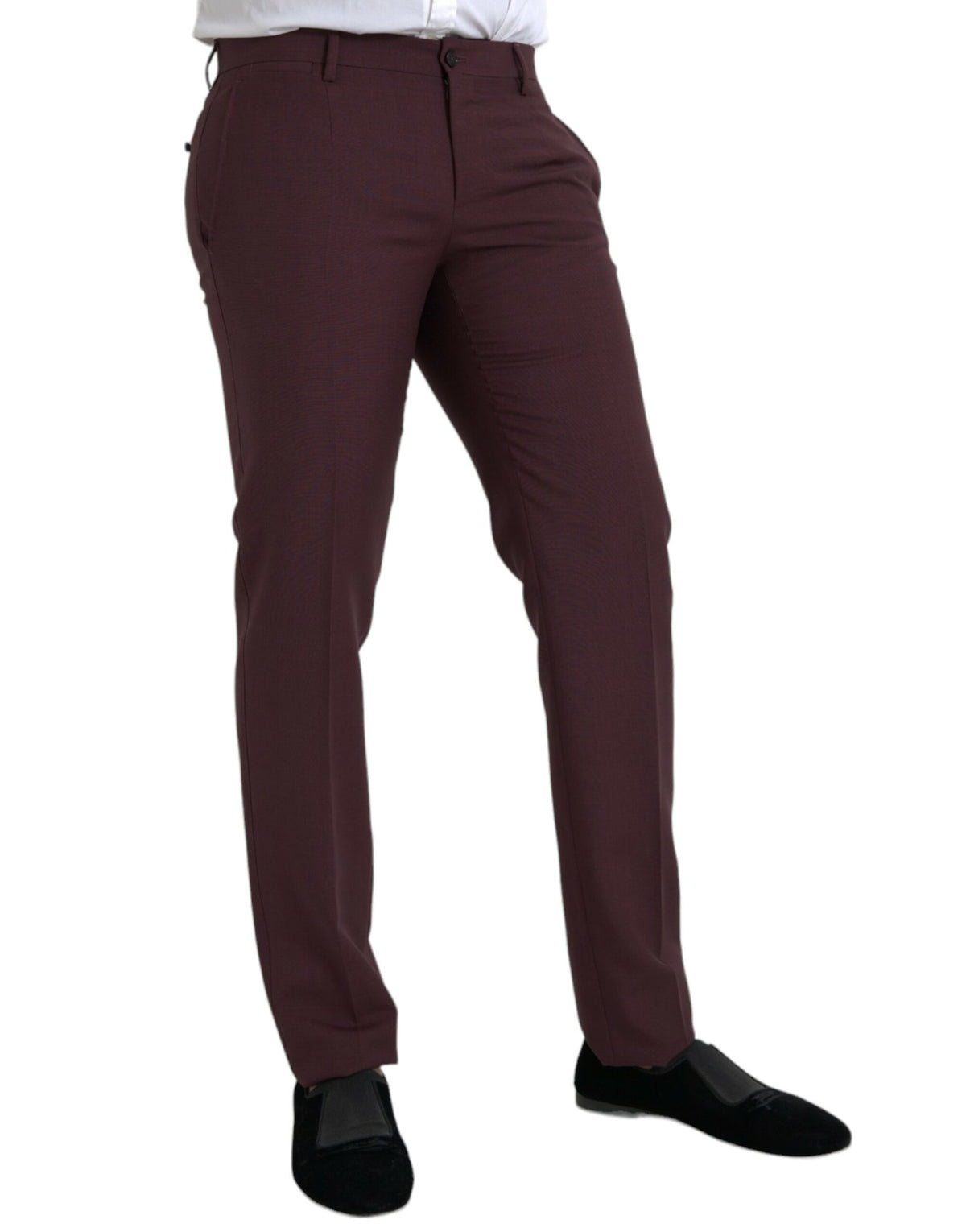 Pantalon tailleur slim en laine marron pour homme de Dolce &amp; Gabbana