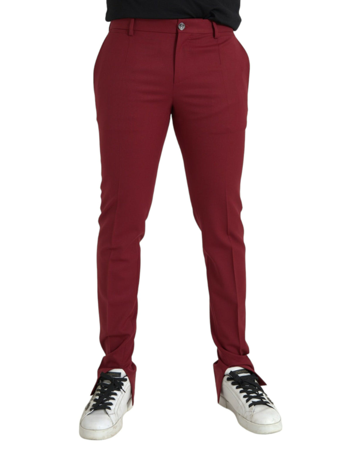 Pantalon tailleur slim pour homme en laine rouge de Dolce &amp; Gabbana