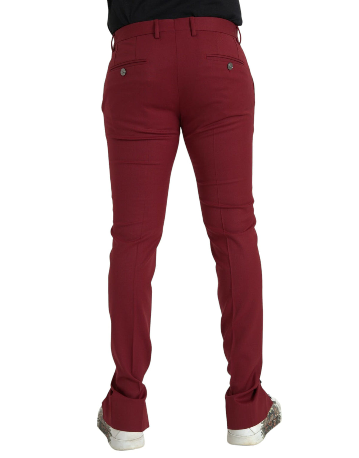 Pantalon tailleur slim pour homme en laine rouge de Dolce &amp; Gabbana
