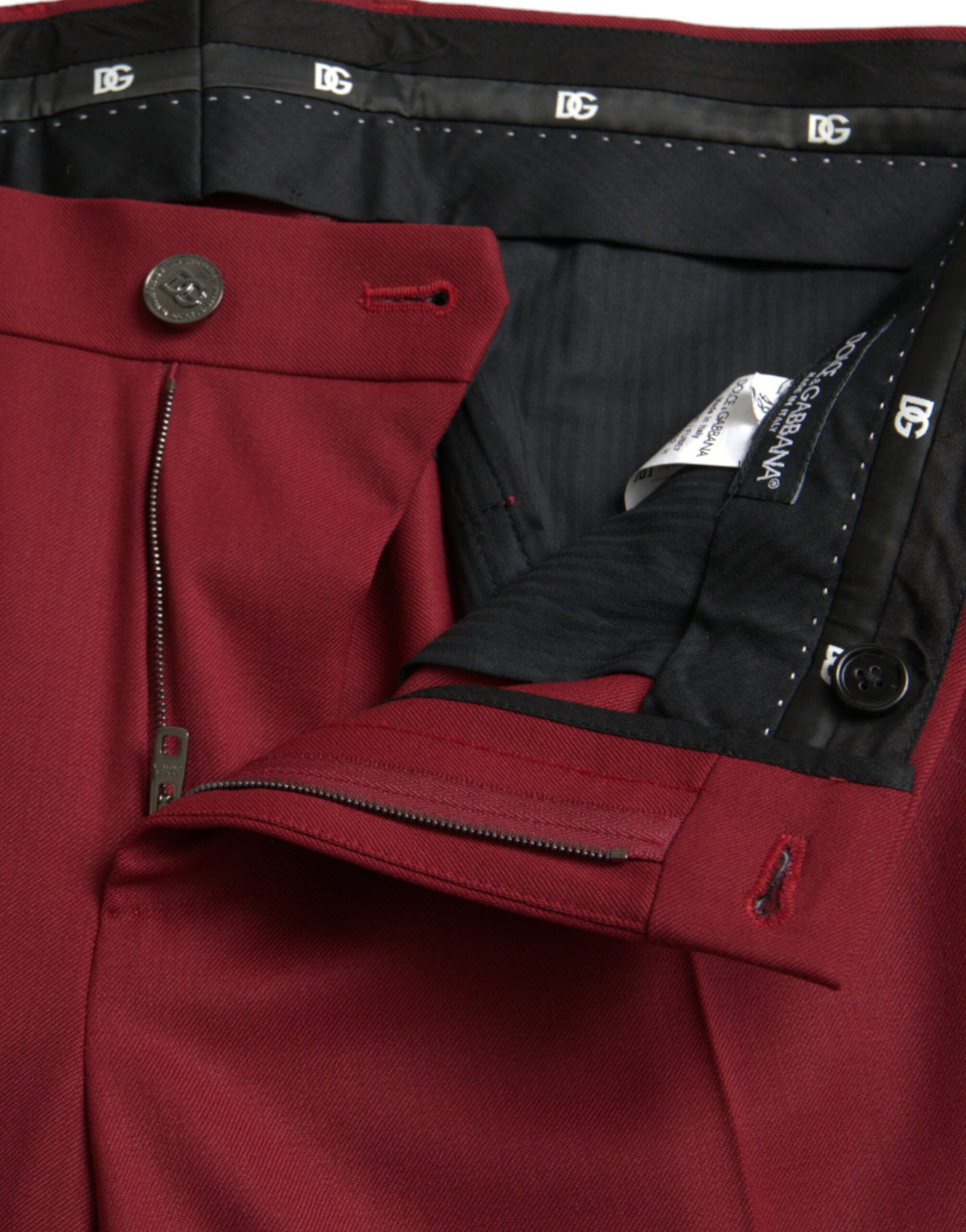 Pantalon tailleur slim pour homme en laine rouge de Dolce &amp; Gabbana