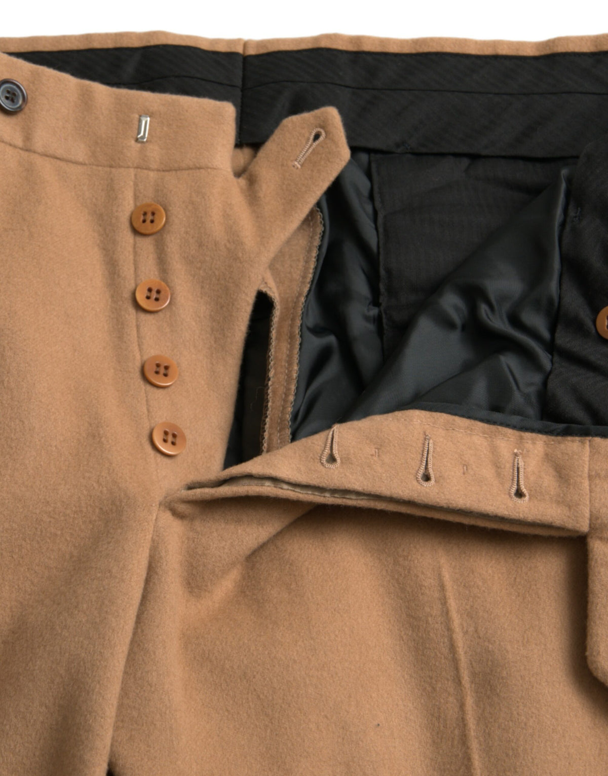 Prada Pantalon tailleur droit en cachemire beige pour homme
