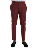 Pantalon tailleur slim en laine marron pour homme de Dolce &amp; Gabbana