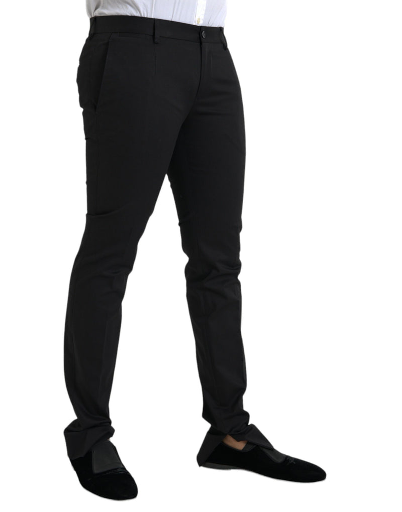 Dolce &amp; Gabbana zwarte, strakke broekspijlen van stretch katoen