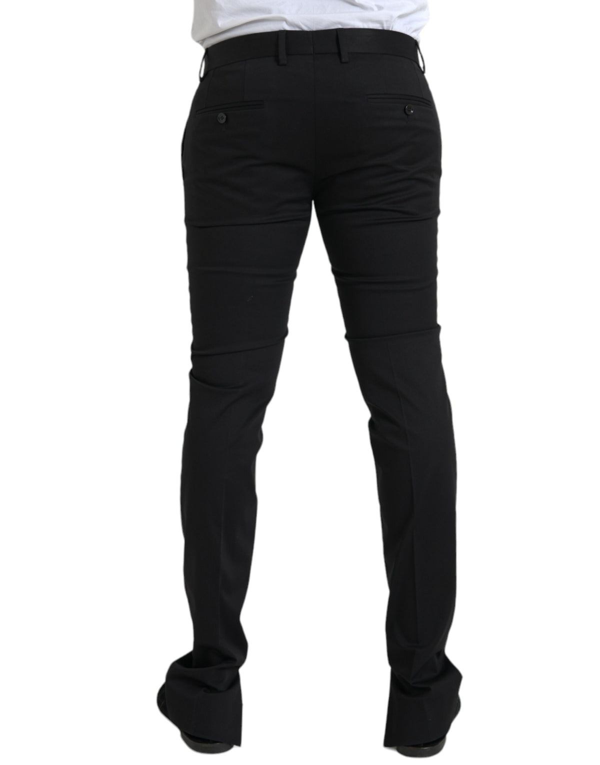 Pantalon-jambe de pantalon skinny en coton extensible noir de Dolce &amp; Gabbana