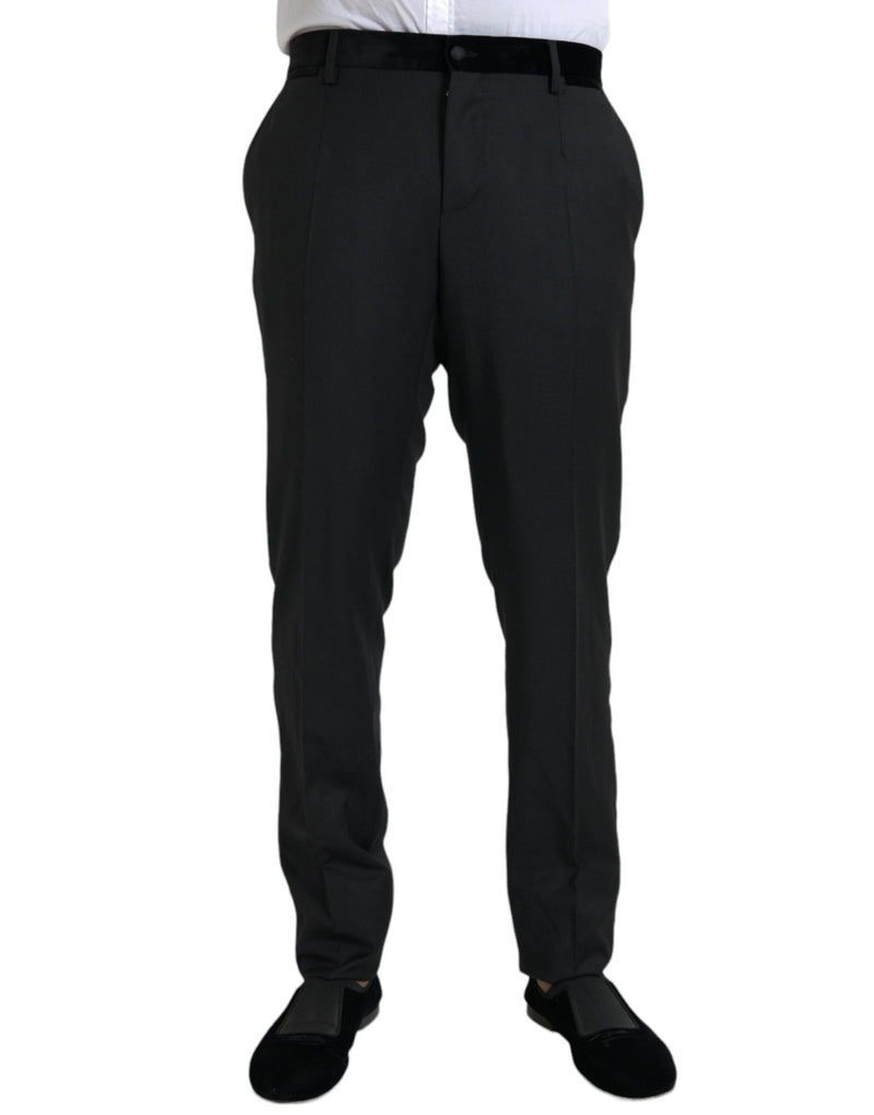 Dolce &amp; Gabbana Zwarte Zijden Slim Fit Broek voor Heren