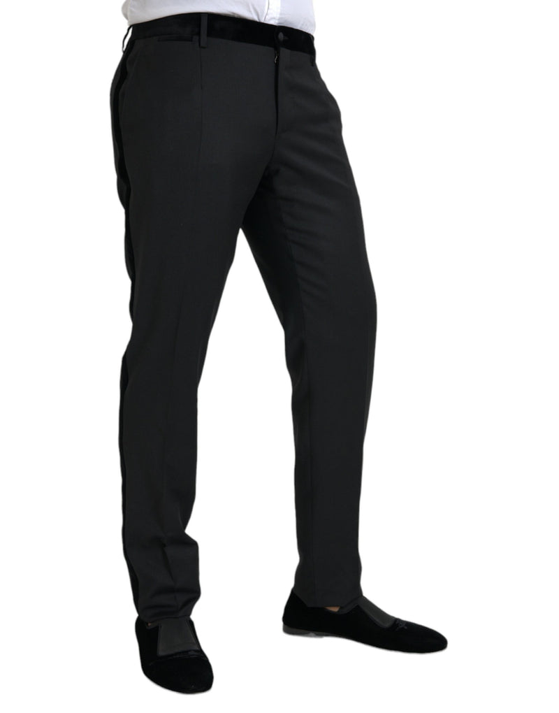 Dolce &amp; Gabbana Zwarte Zijden Slim Fit Broek voor Heren