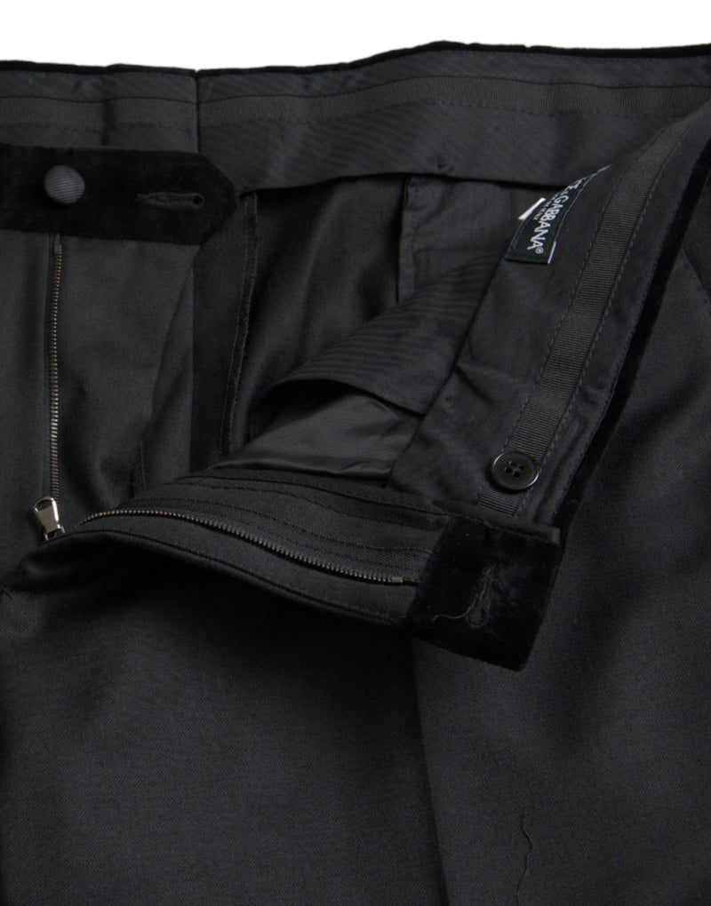 Dolce &amp; Gabbana Zwarte Zijden Slim Fit Broek voor Heren