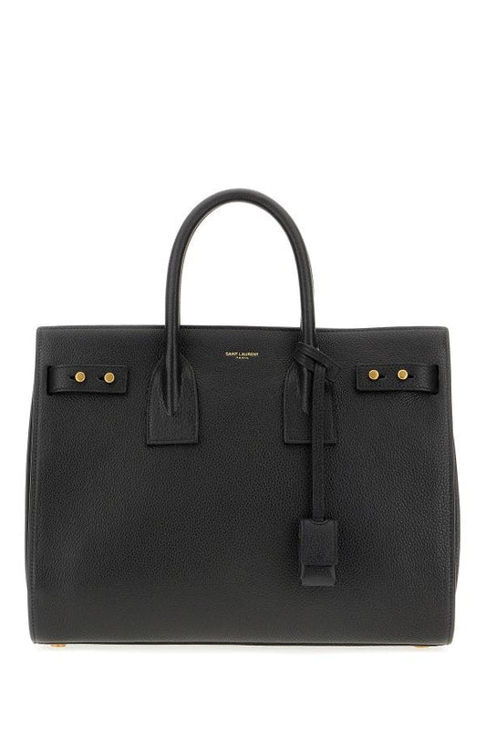 Sac à main Sac De Jour en cuir de veau noir Saint Laurent