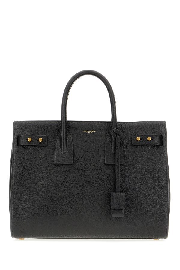 Saint Laurent Sac De Jour Handbag en Cuir de Veau Noir