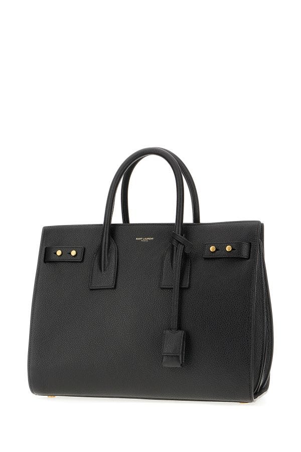 Saint Laurent Sac De Jour Handbag en Cuir de Veau Noir