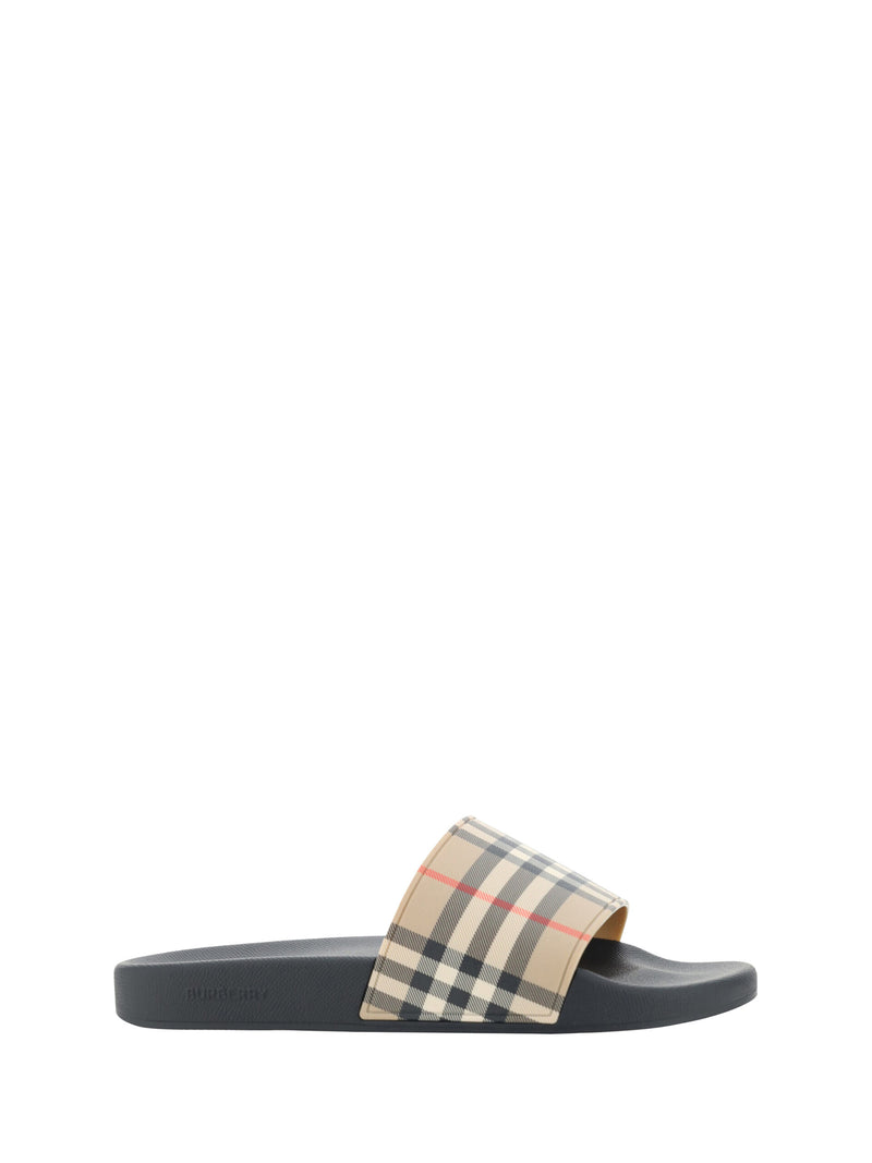 Burberry Brown Rubber Slides Sandals - Model 8056942_A7028