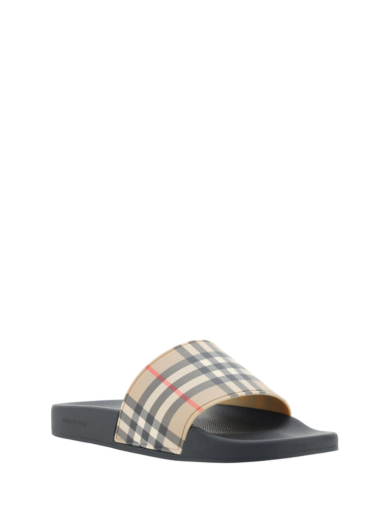 Burberry Brown Rubber Slides Sandals - Model 8056942_A7028