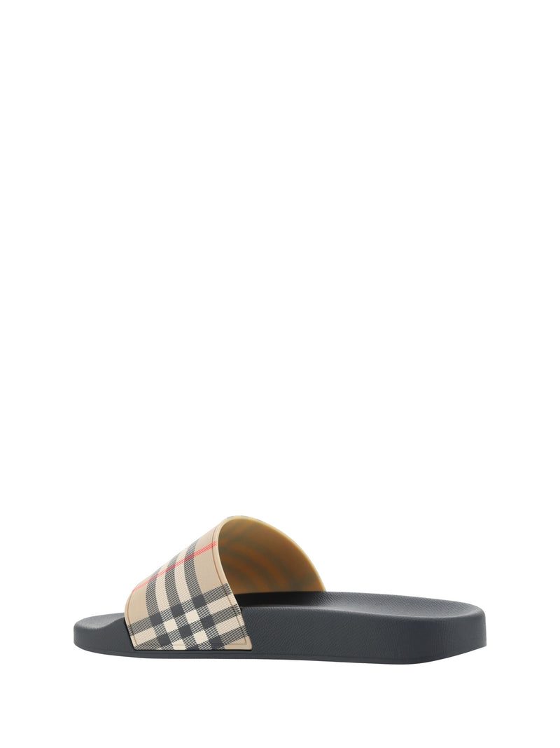 Burberry Brown Rubber Slides Sandals - Model 8056942_A7028