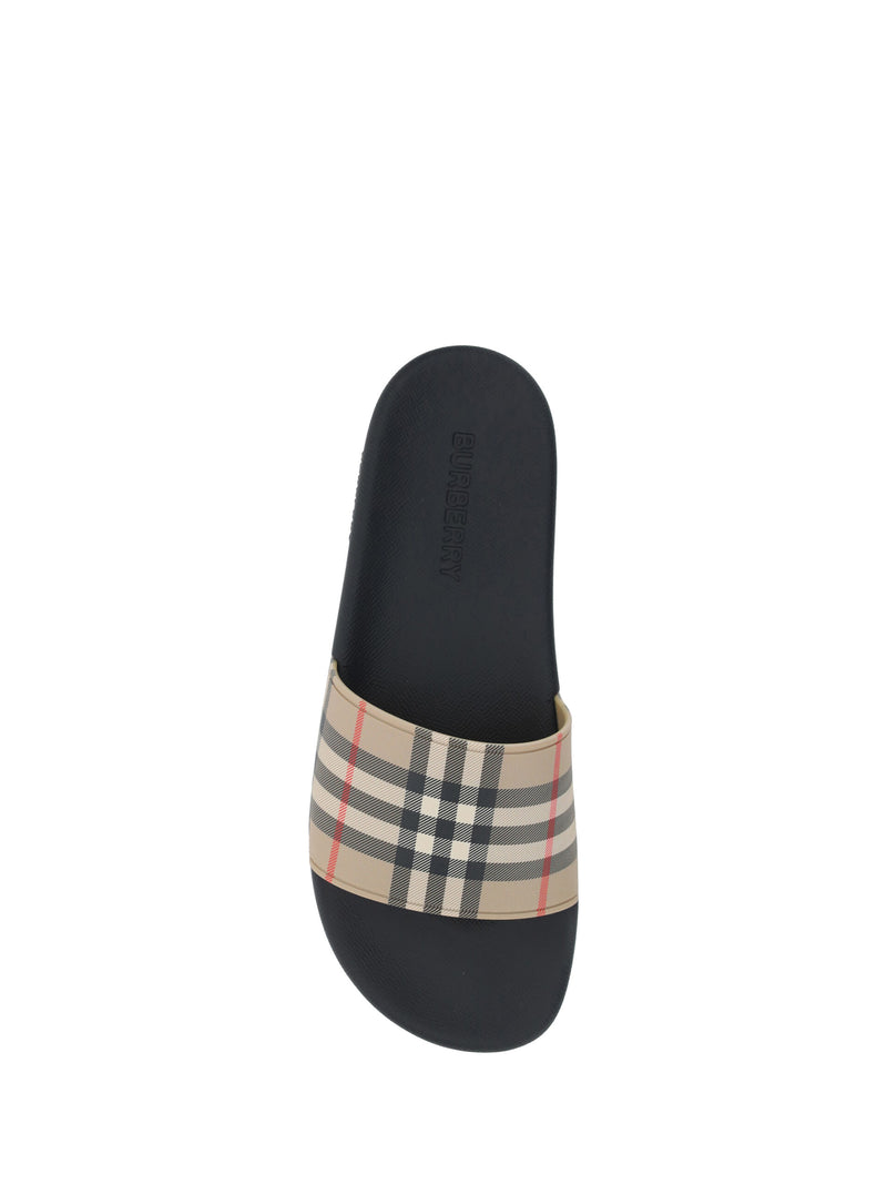 Burberry Brown Rubber Slides Sandals - Model 8056942_A7028