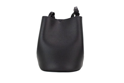 Burberry Lorne kleine zwarte Haymarket Check Pebble lederen bucket handtas/tasje