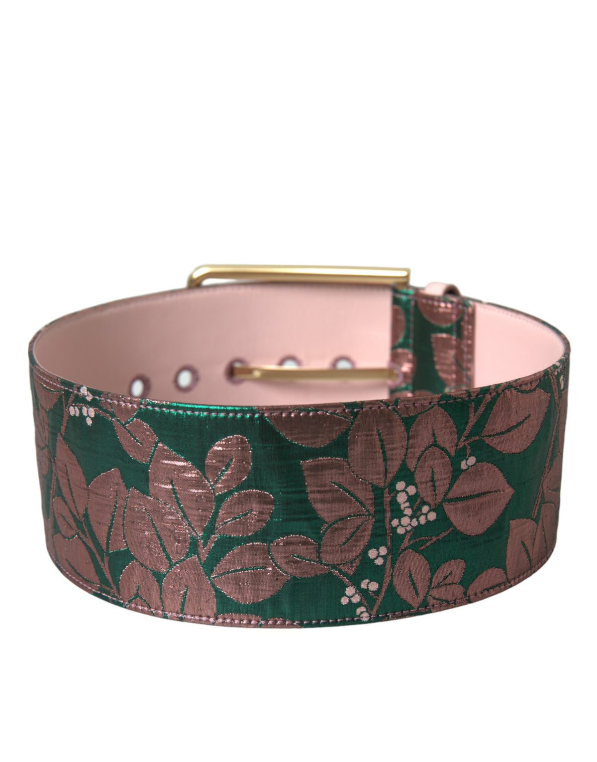 Dolce & Gabbana Ceinture Multicolore en Jacquard Floral avec Boucle Dorée