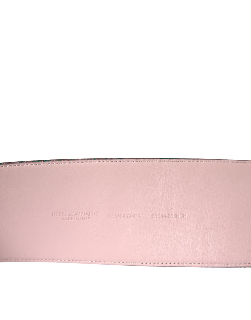 Dolce & Gabbana Ceinture Multicolore en Jacquard Floral avec Boucle Dorée