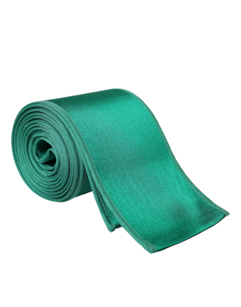 Dolce & Gabbana Ceinture Taille Haute en Soie Satinée Verte pour Femme