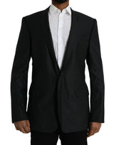 Dolce &amp; Gabbana, veste-blazer noire en laine à revers, à simple boutonnage