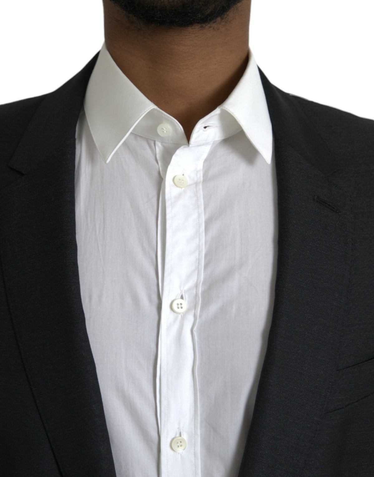 Dolce &amp; Gabbana, veste-blazer noire en laine à revers, à simple boutonnage