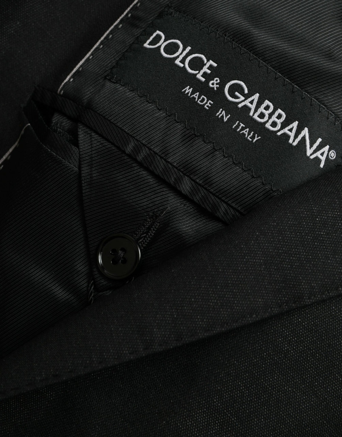 Dolce &amp; Gabbana, veste-blazer noire en laine à revers, à simple boutonnage