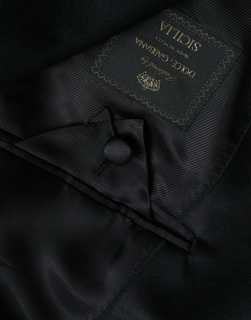 Dolce &amp; Gabbana Zwarte SICILIA Blazer met Enkele Knopenrij