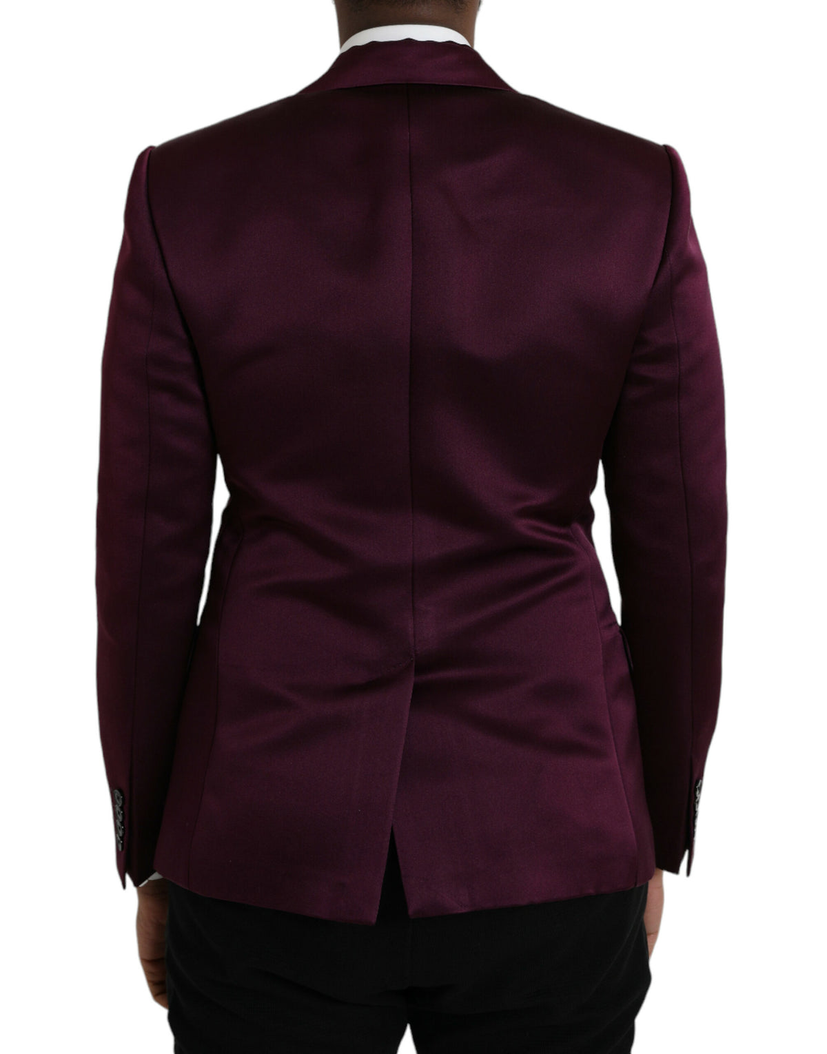 Dolce &amp; Gabbana, blazer en soie bordeaux à simple boutonnage
