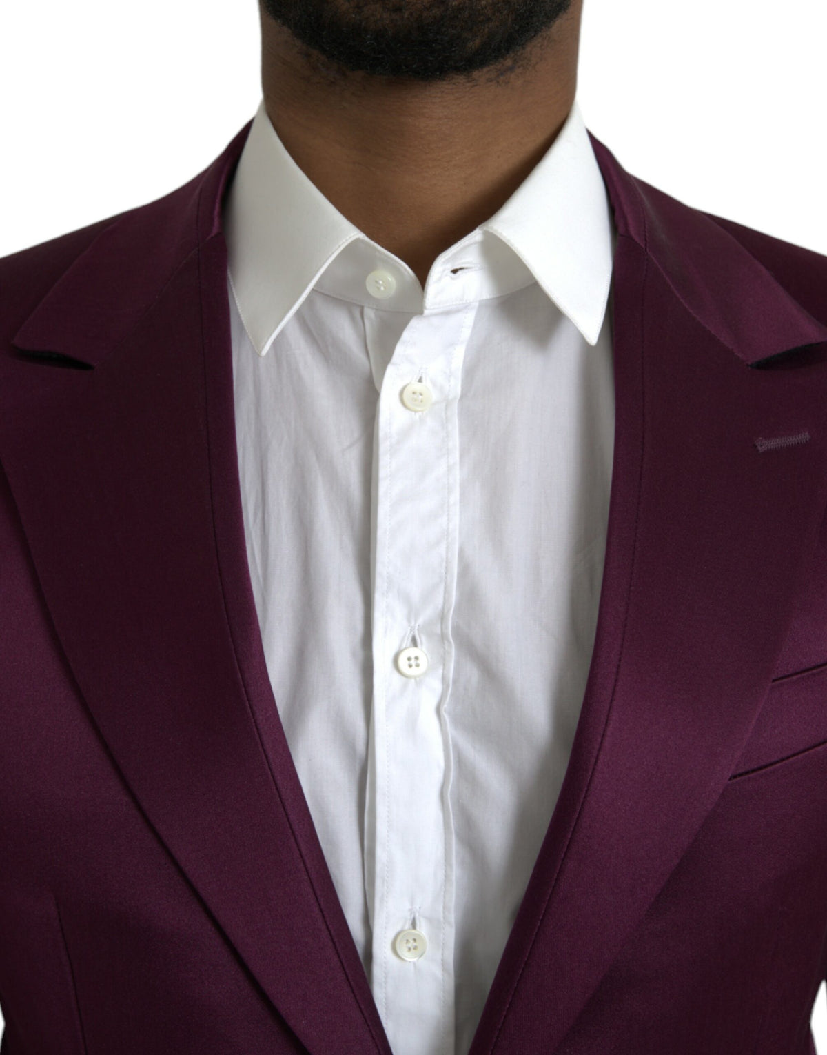 Dolce &amp; Gabbana, blazer en soie bordeaux à simple boutonnage