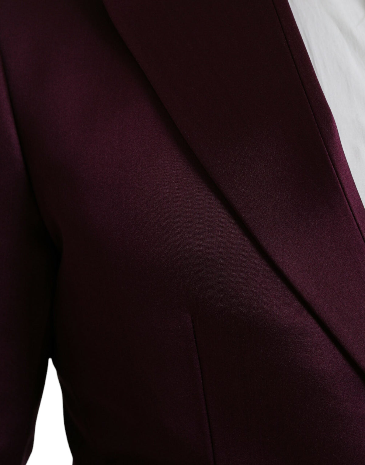 Dolce &amp; Gabbana, blazer en soie bordeaux à simple boutonnage