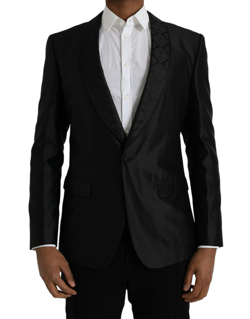 Dolce &amp; Gabbana Zwarte MARTINI Enkellaags Jas Blazer