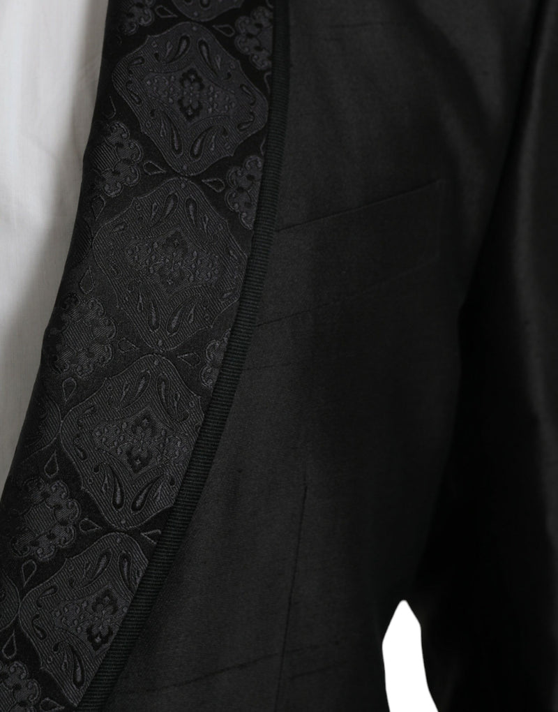 Dolce &amp; Gabbana Zwarte MARTINI Enkellaags Jas Blazer