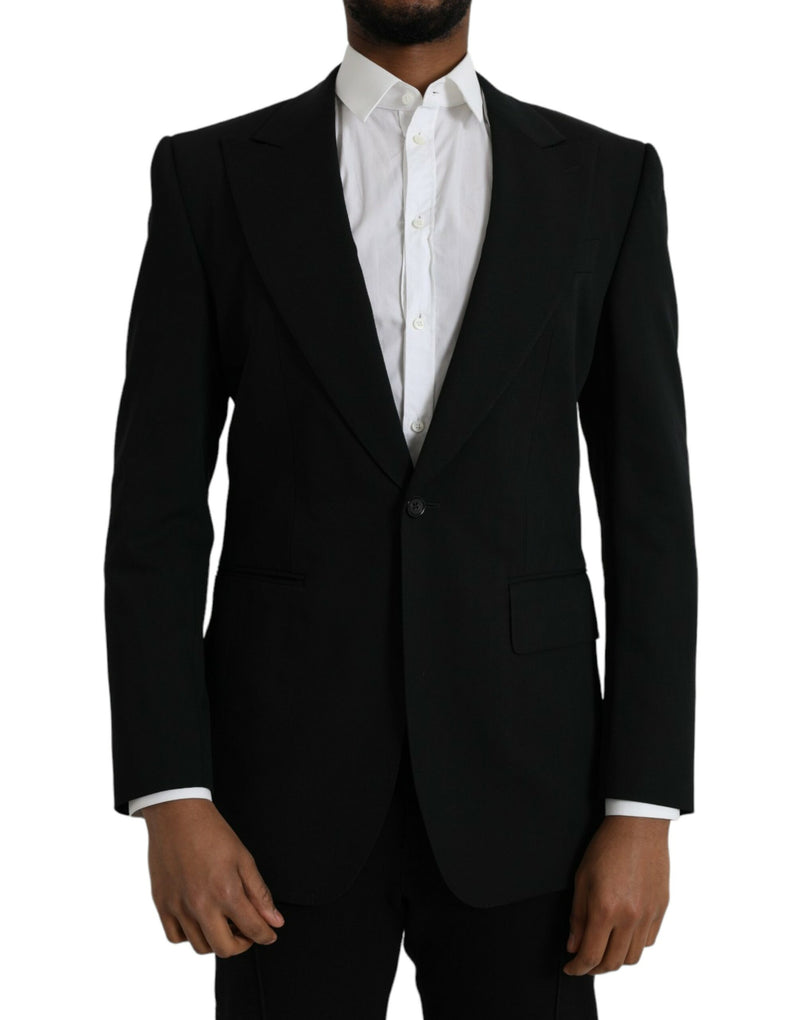 Dolce &amp; Gabbana zwarte wollen, enkelbrede, reversblazer