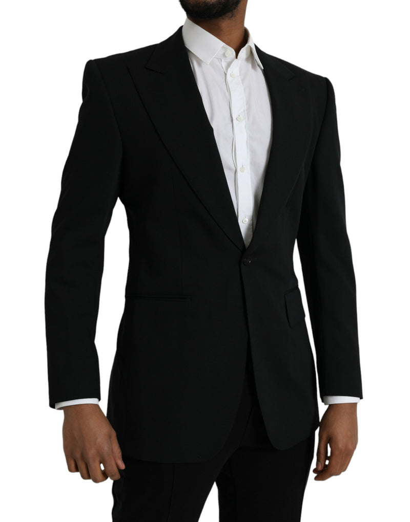Dolce &amp; Gabbana zwarte wollen, enkelbrede, reversblazer