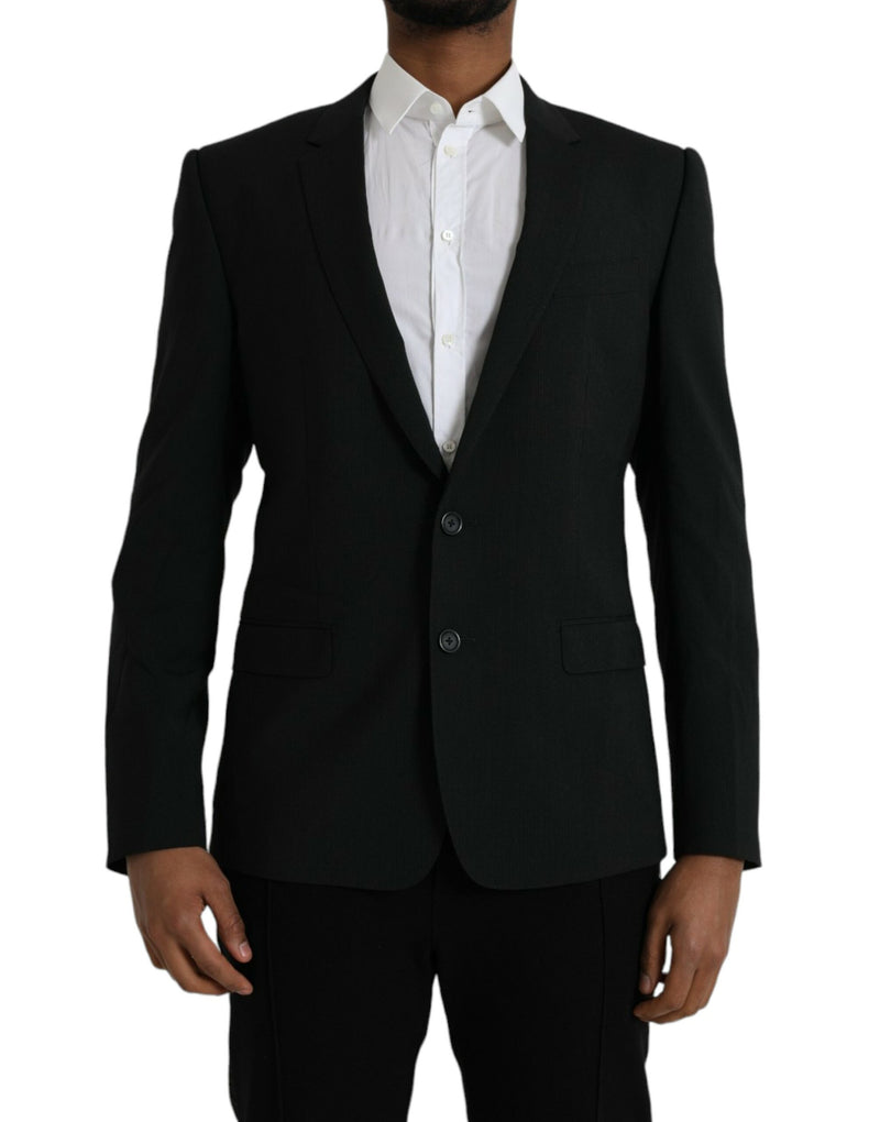 Blauwe, gouden, enkelbrede, reversbare blazer van Dolce &amp; Gabbana