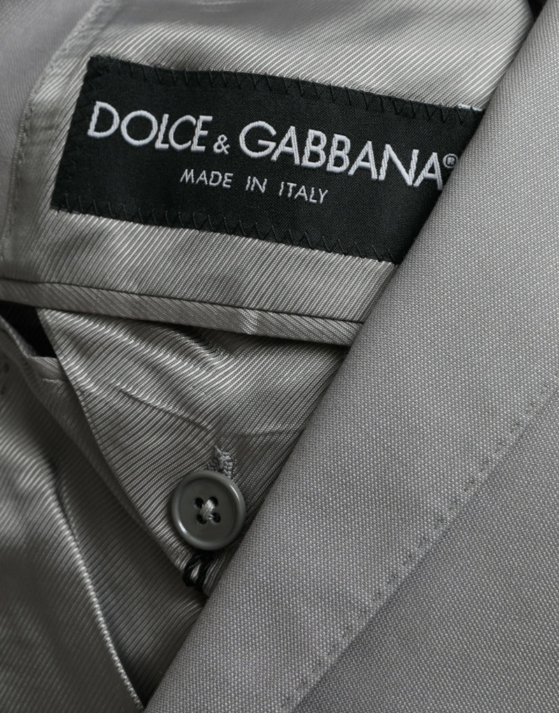 Dolce &amp; Gabbana grijze wollen, enkelbrede, reversjas (blazer)