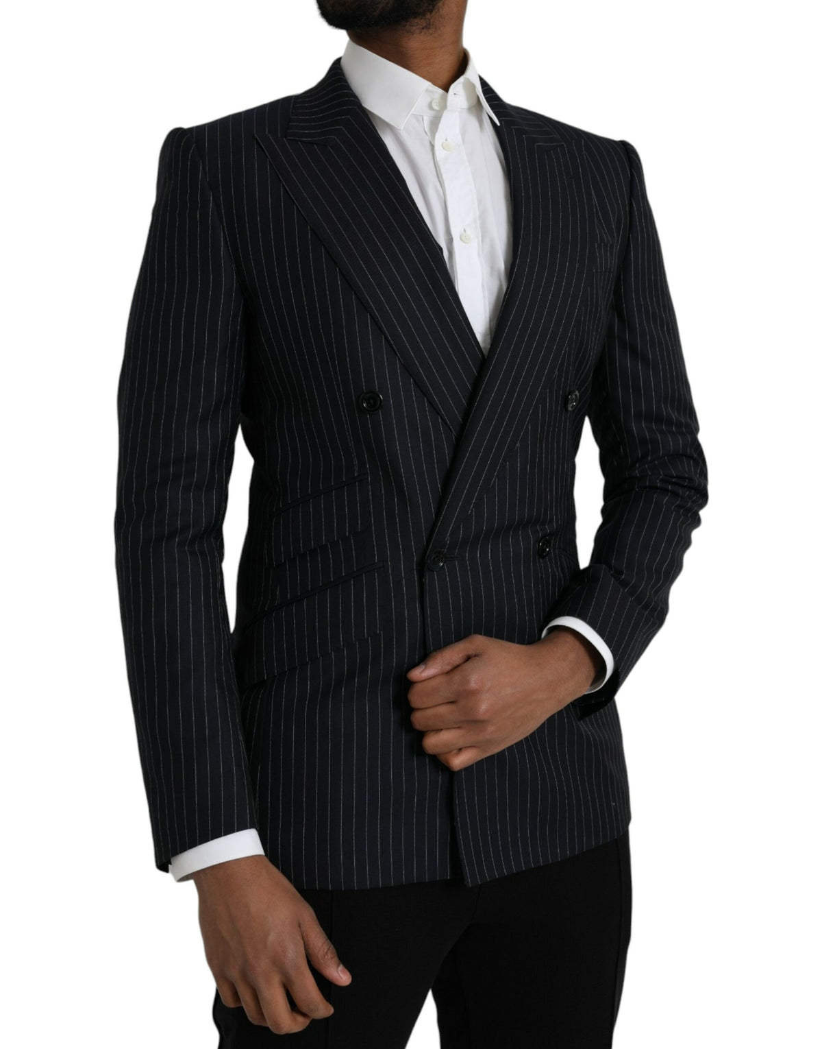 Dolce &amp; Gabbana, veste-blazer SICILIA à rayures noires, à double boutonnage