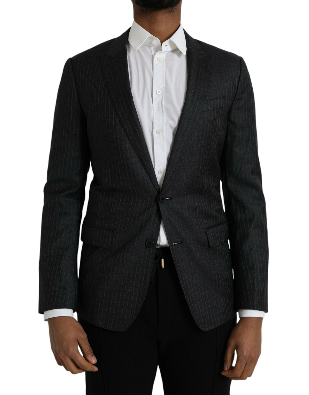 Dolce &amp; Gabbana Blazer MARTINI à rayures noires, à simple boutonnage