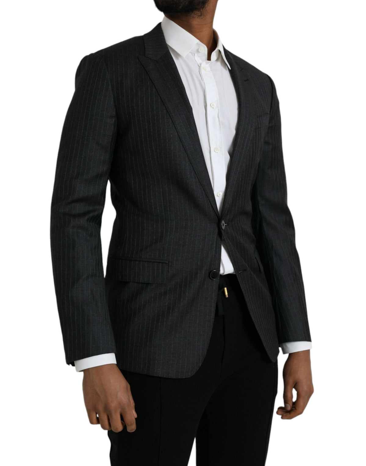 Dolce &amp; Gabbana Blazer MARTINI à rayures noires, à simple boutonnage
