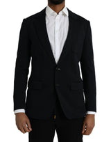 Dolce &amp; Gabbana, blazer noir en laine, col à revers, à simple boutonnage.