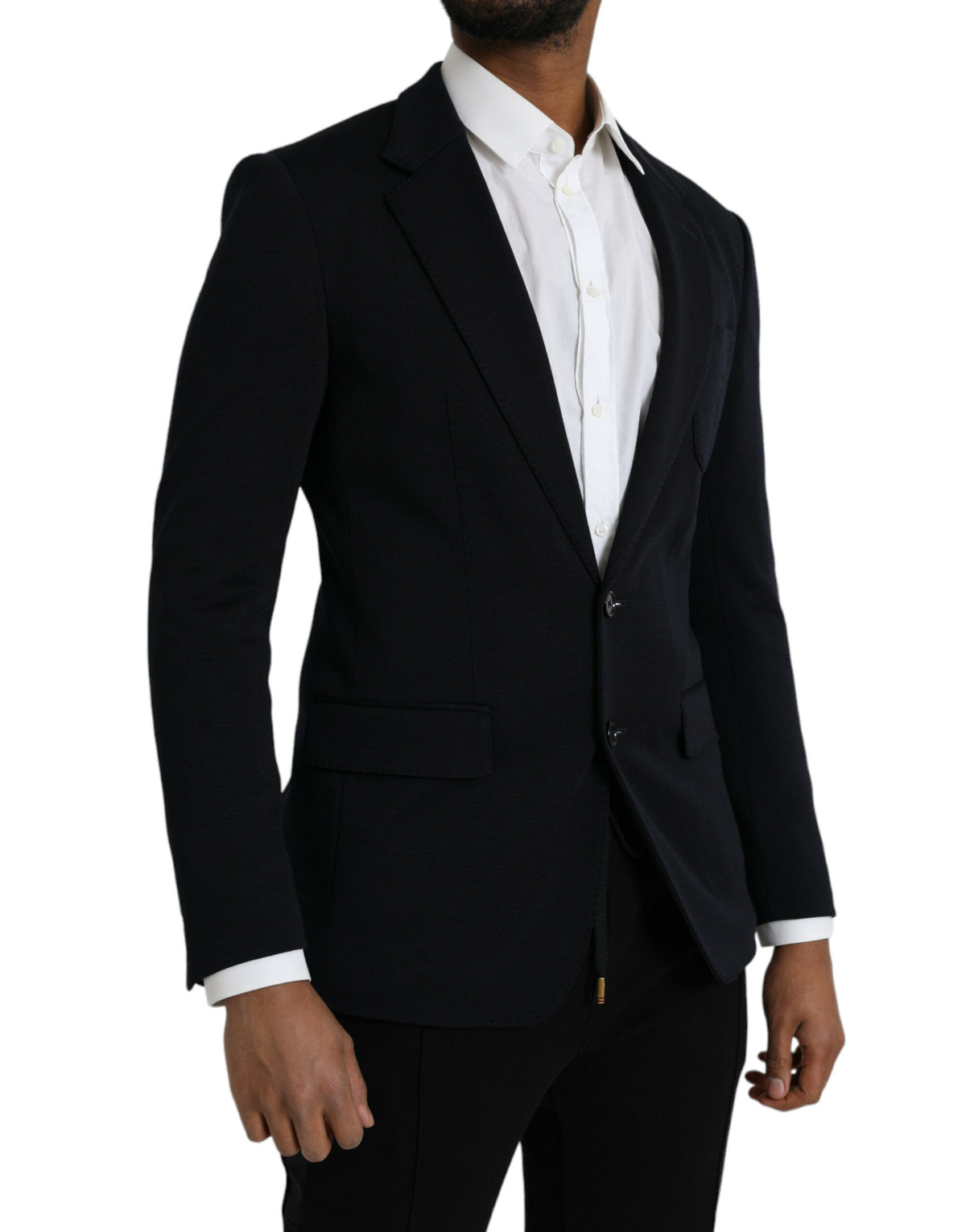 Dolce &amp; Gabbana, blazer noir en laine, col à revers, à simple boutonnage.