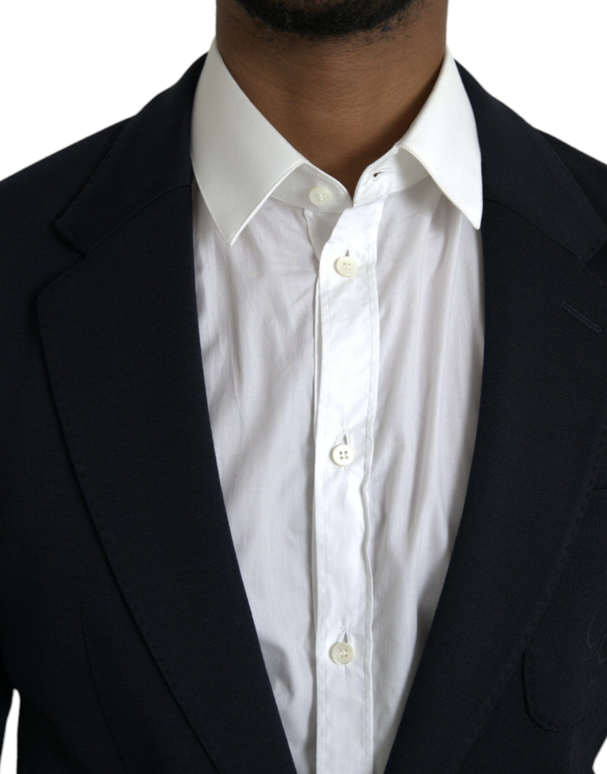 Dolce &amp; Gabbana, blazer noir en laine, col à revers, à simple boutonnage.