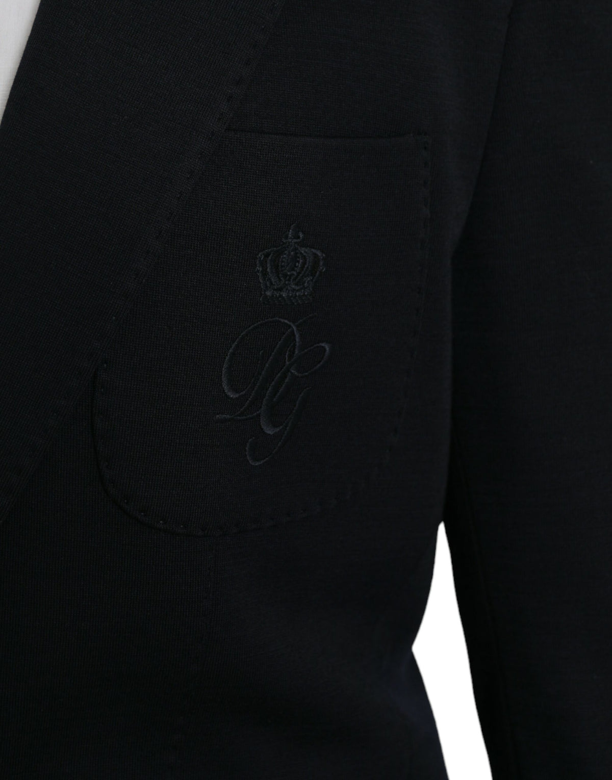Dolce &amp; Gabbana, blazer noir en laine, col à revers, à simple boutonnage.
