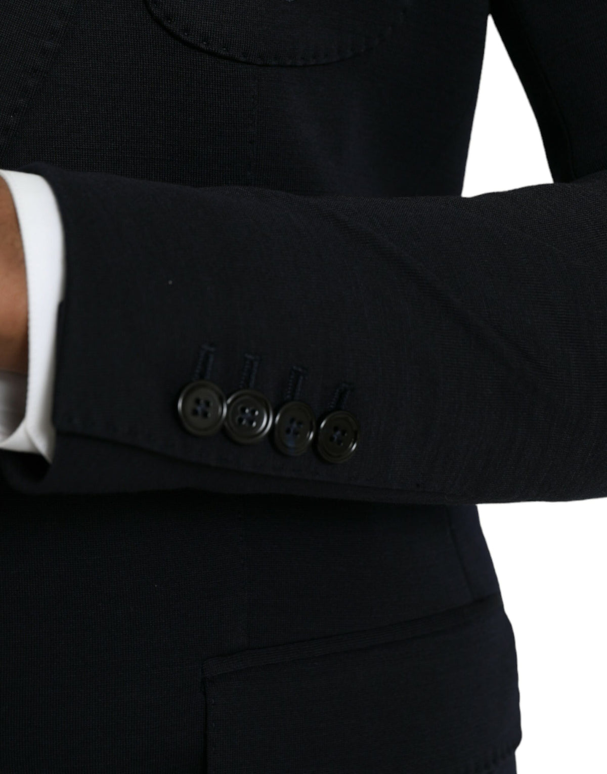 Dolce &amp; Gabbana, blazer noir en laine, col à revers, à simple boutonnage.