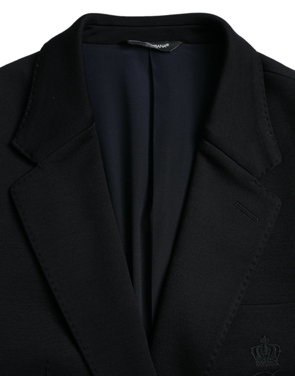 Dolce &amp; Gabbana, blazer noir en laine, col à revers, à simple boutonnage.