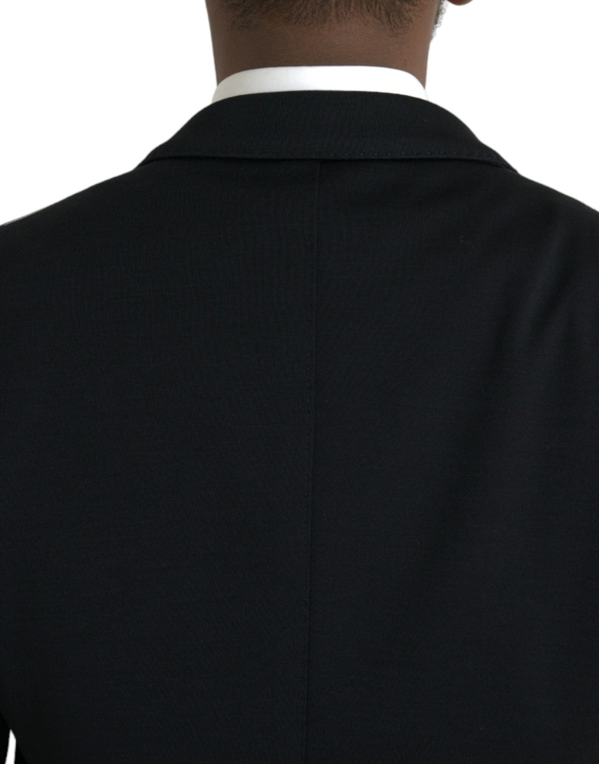 Dolce &amp; Gabbana, blazer noir en laine, col à revers, à simple boutonnage.