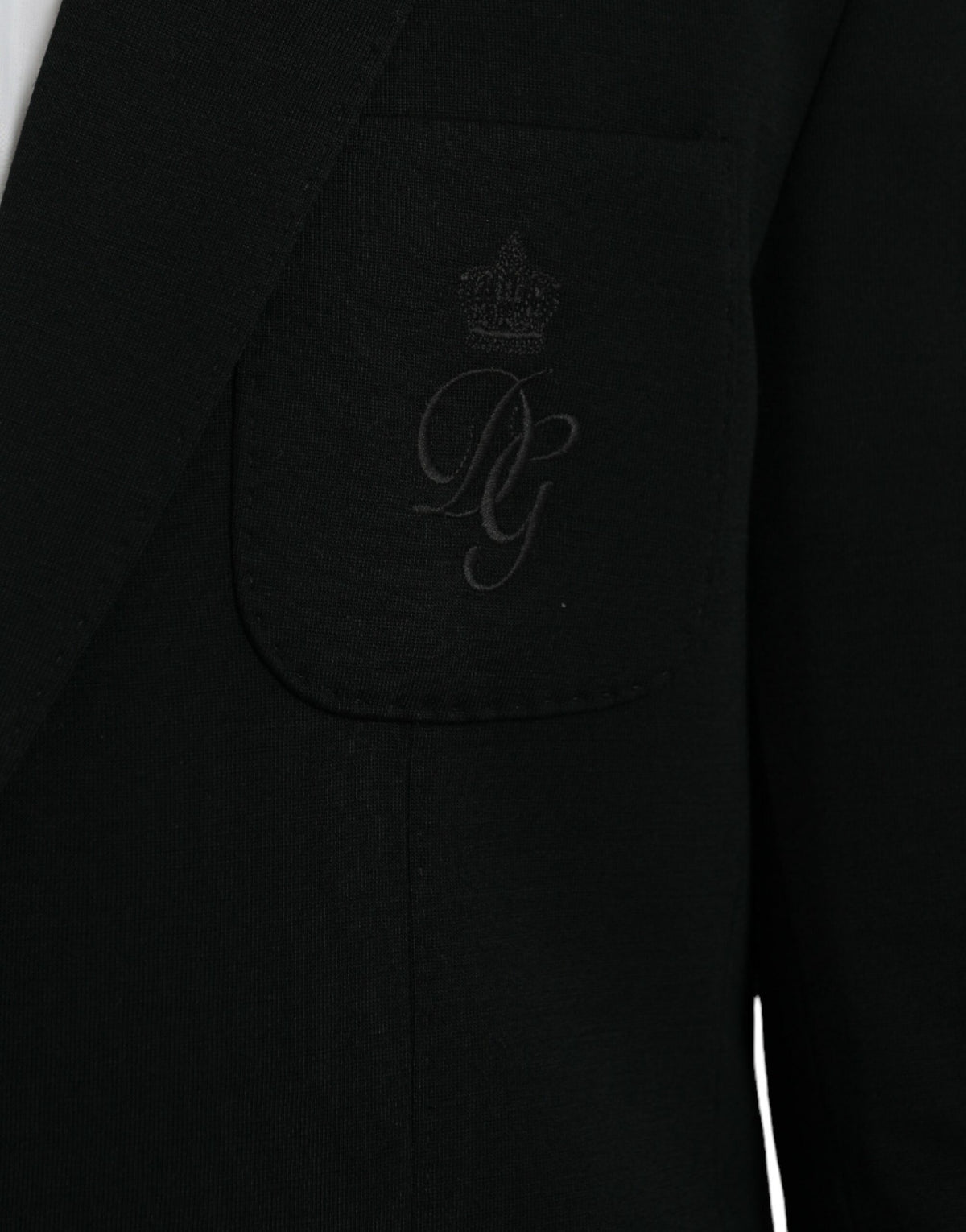 Dolce &amp; Gabbana, blazer noir en laine, col à revers, à simple boutonnage.