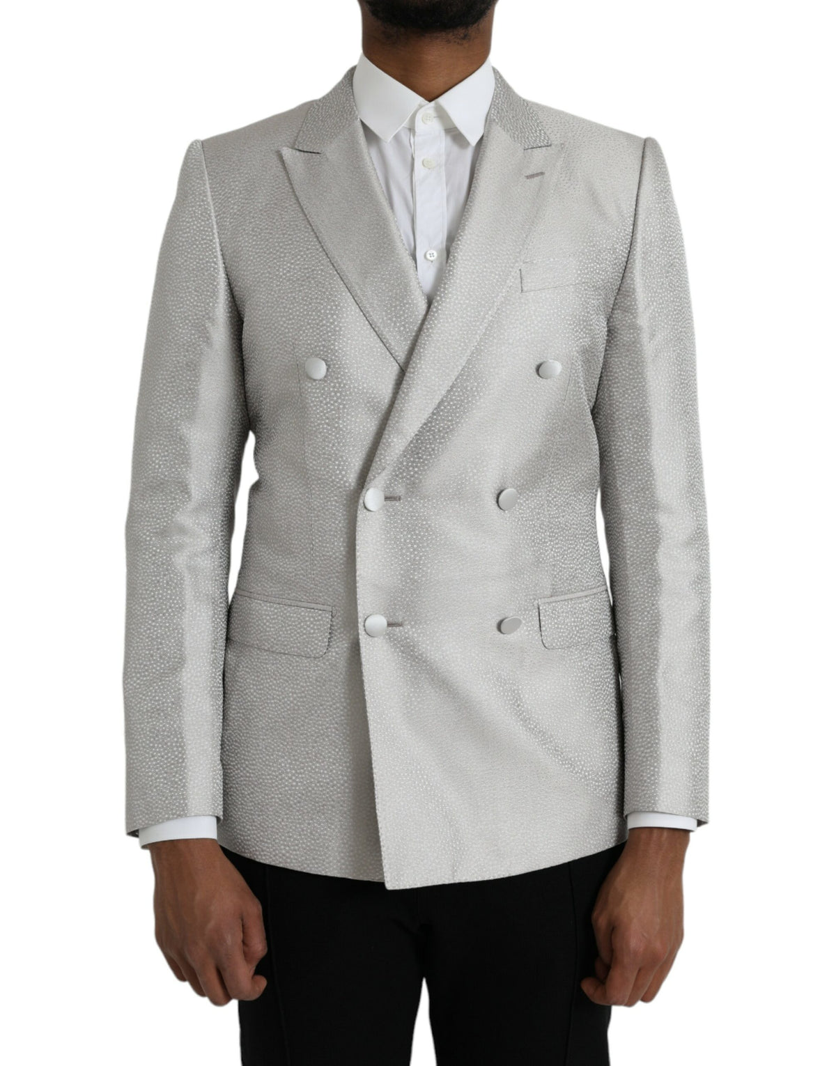 Dolce &amp; Gabbana Blazer MARTINI à double boutonnage en blanc cassé
