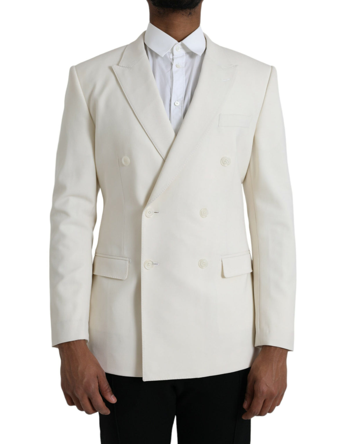 Blazer MARTINI à double boutonnage en laine blanche de Dolce &amp; Gabbana